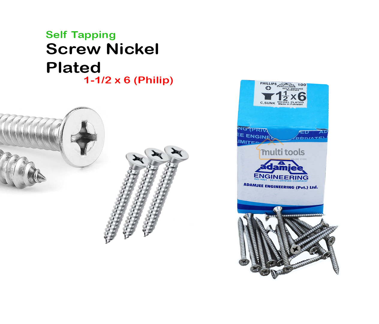  Self Tapping Screw Nickel Plated 1-1/2 X 6 (Philip)